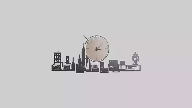 Cityscape Wall Clock model