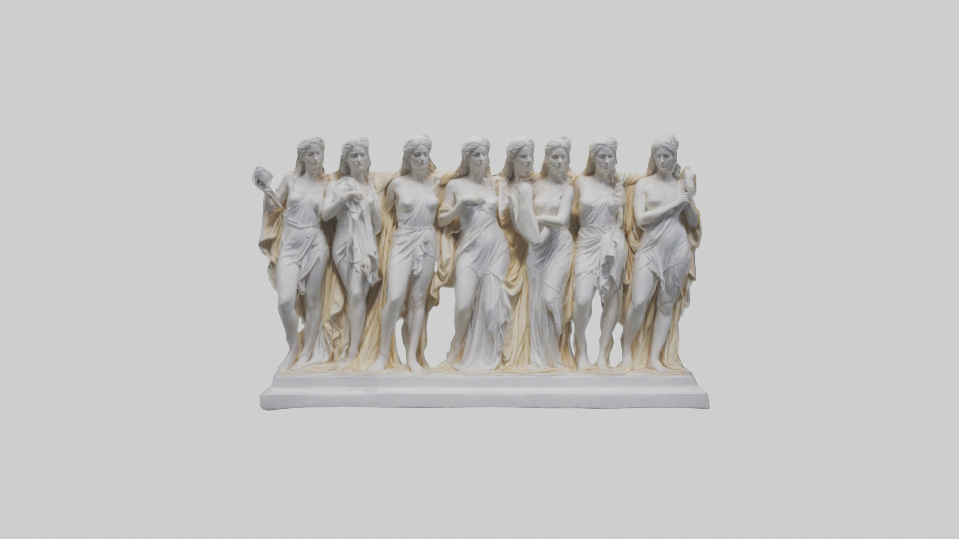 The Muses statue model Low-poly 3D model_10