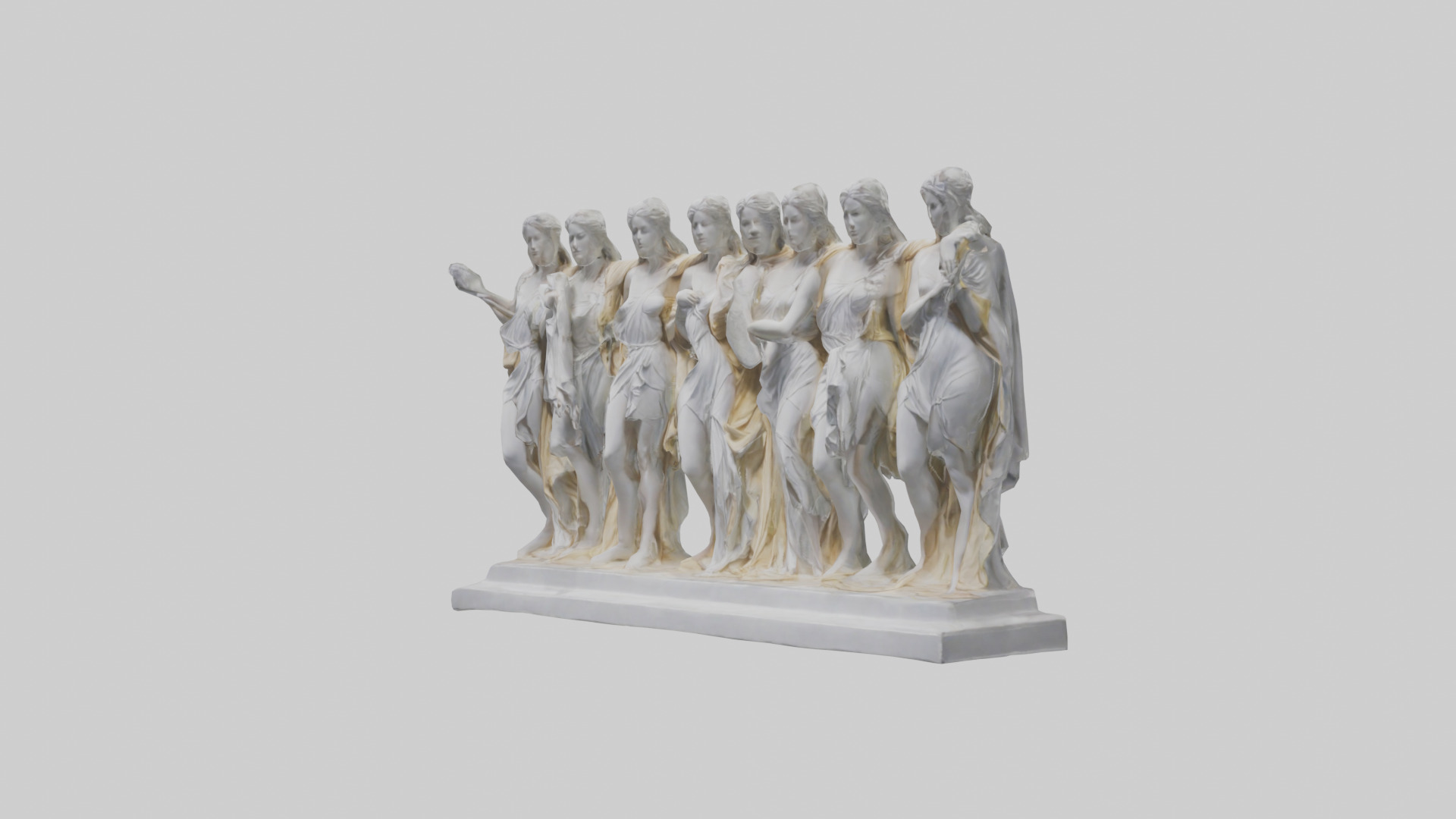 The Muses statue model Low-poly 3D model_9