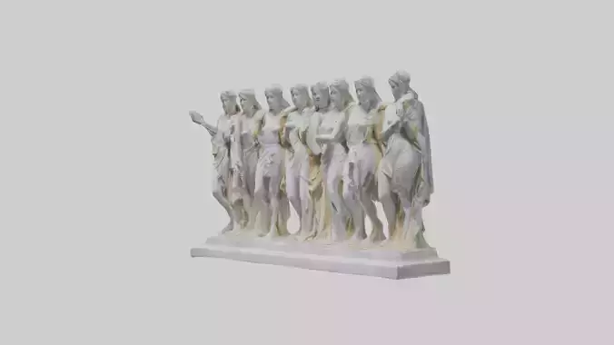 The Muses statue model Low-poly 3D model