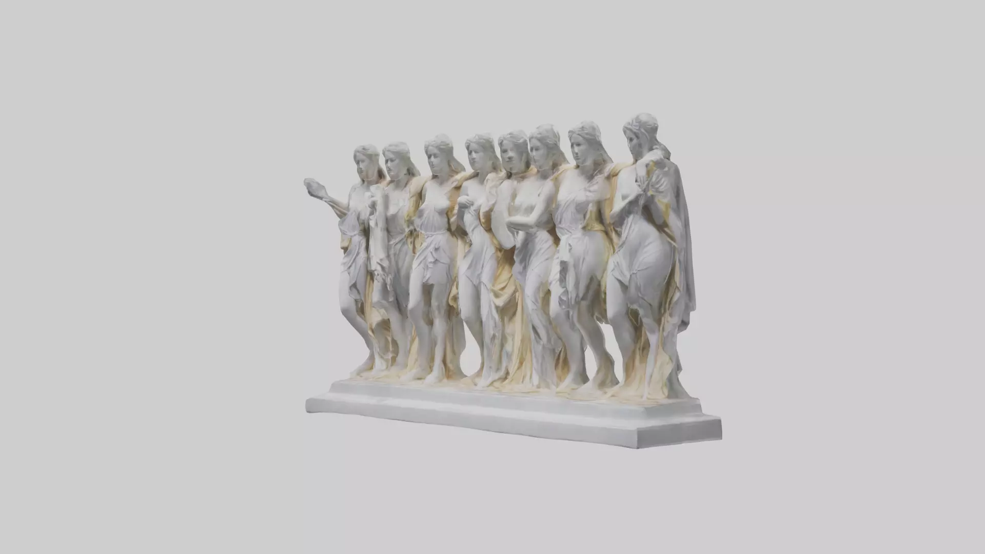 The Muses statue model Low-poly 3D model_0