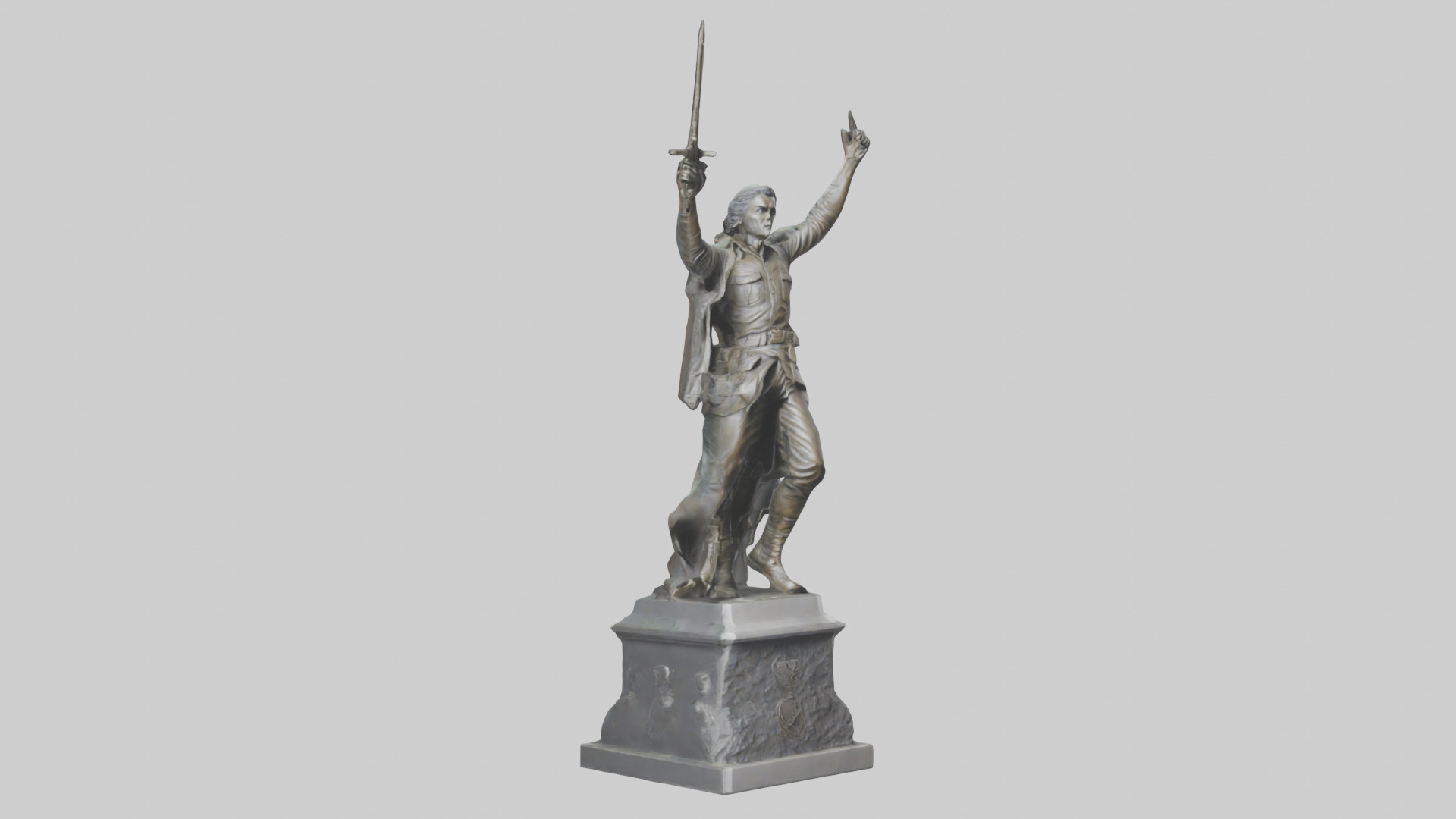 The Liberator statue model Low-poly 3D model_1