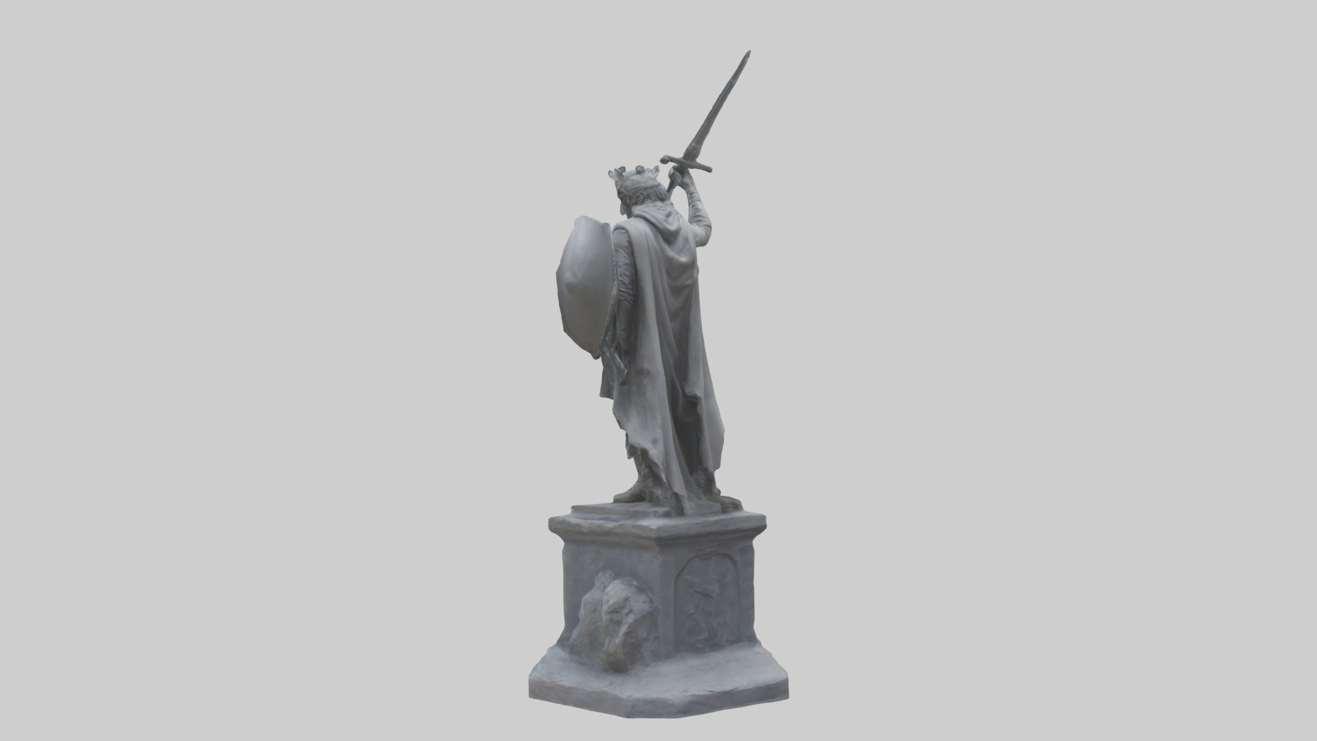 The Last Stand of the Hero Statue model Low-poly 3D model_1