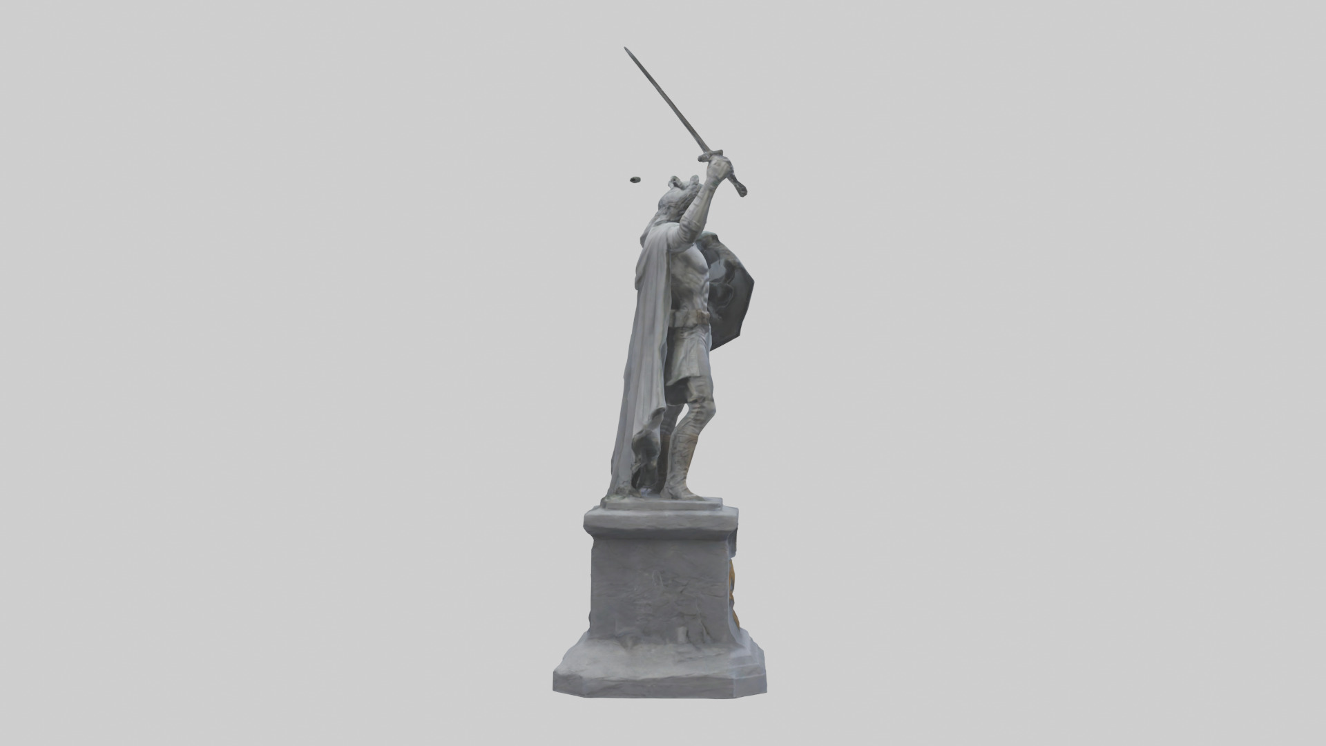The Last Stand of the Hero Statue model Low-poly 3D model_13