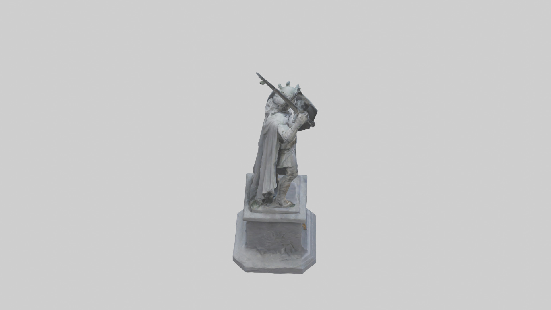 The Last Stand of the Hero Statue model Low-poly 3D model_18