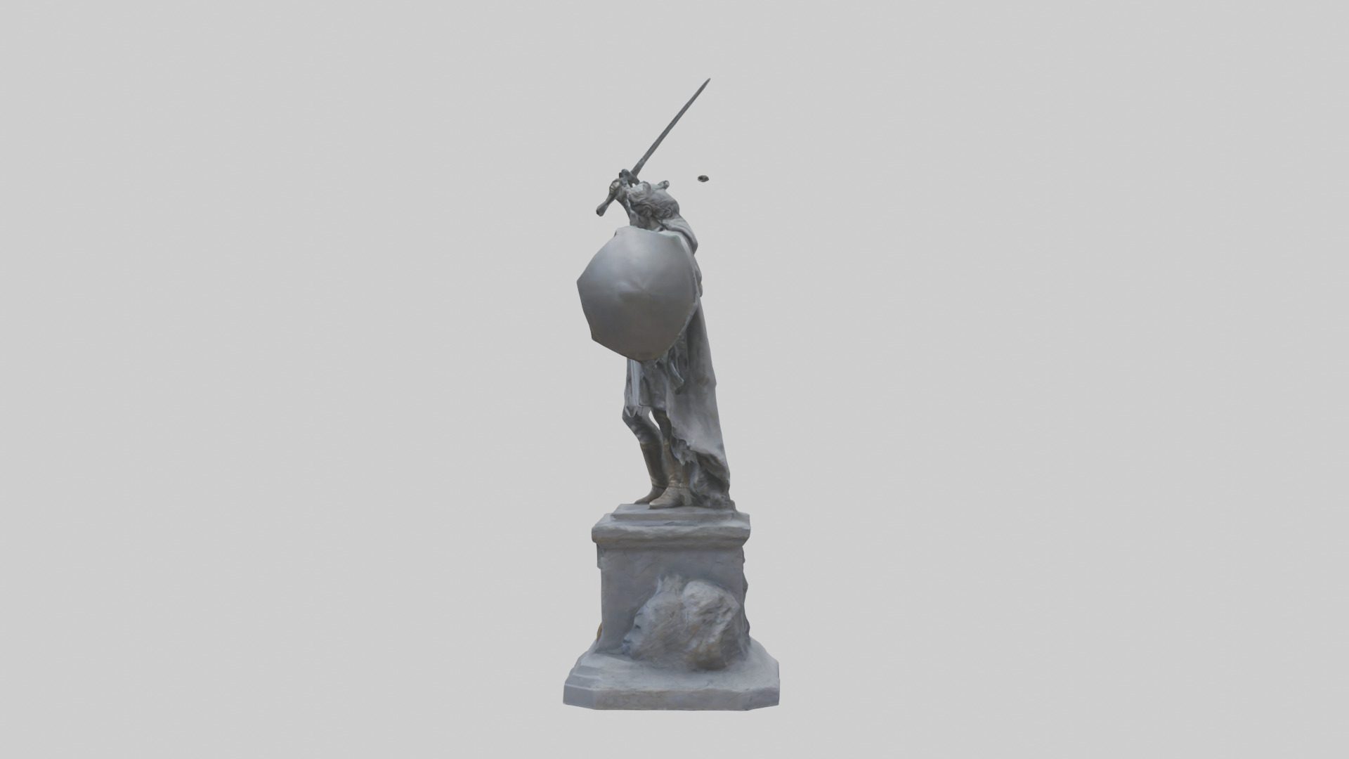 The Last Stand of the Hero Statue model Low-poly 3D model_12