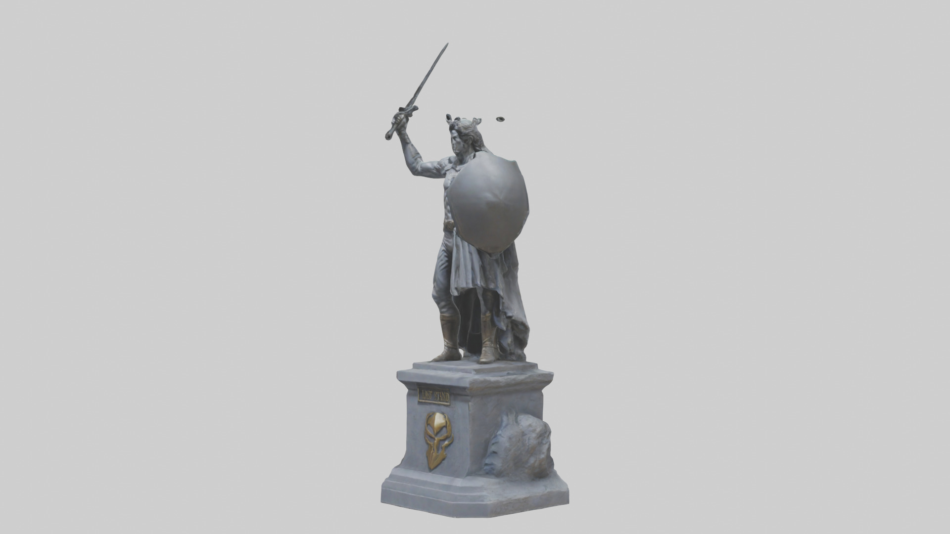 The Last Stand of the Hero Statue model Low-poly 3D model_10