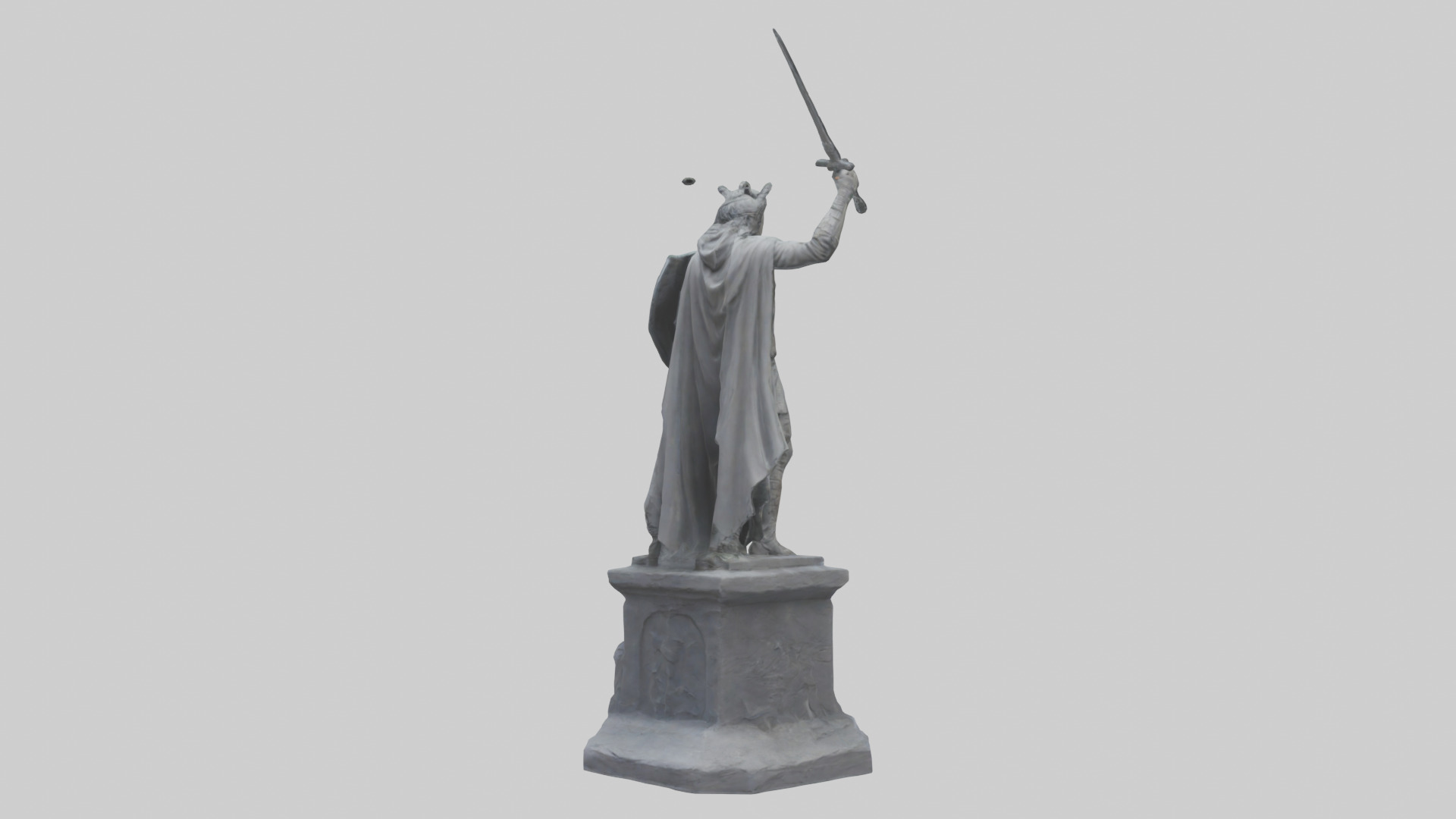 The Last Stand of the Hero Statue model Low-poly 3D model_2