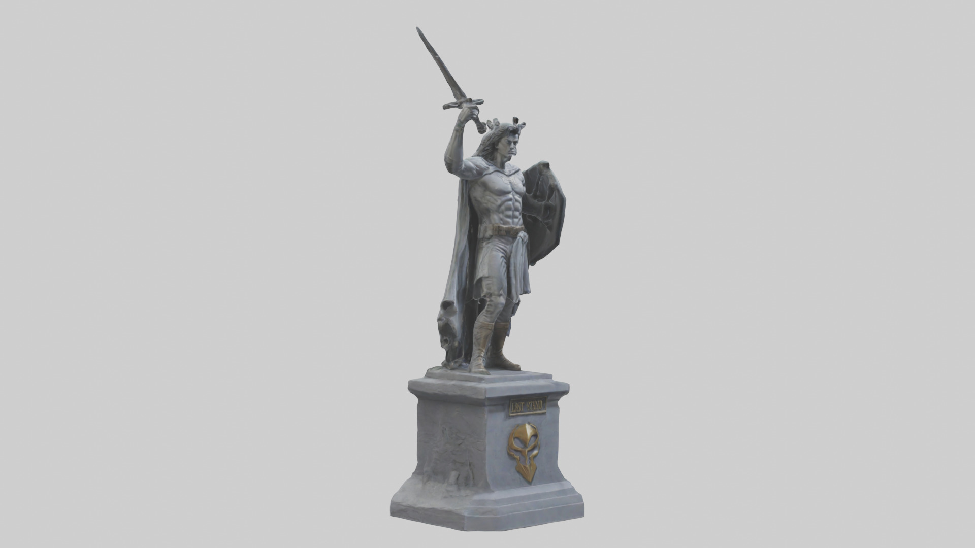 The Last Stand of the Hero Statue model Low-poly 3D model_7
