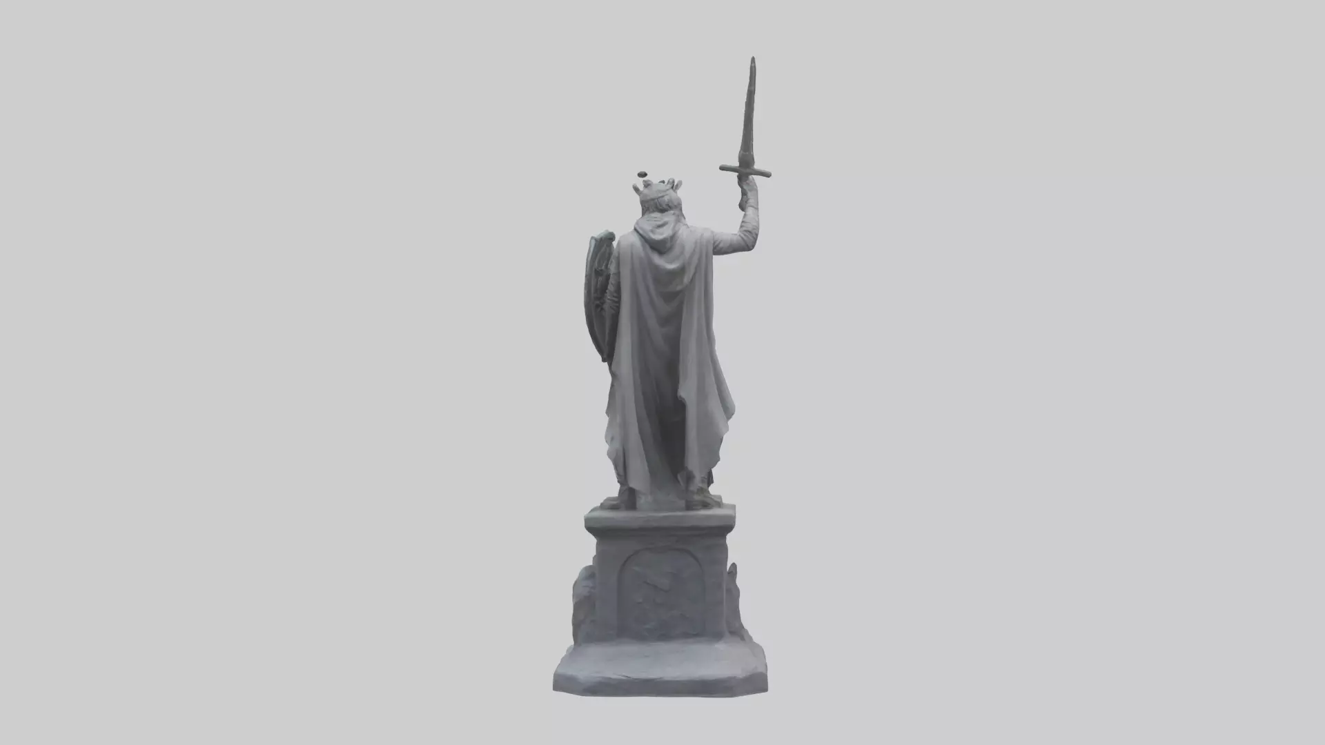 The Last Stand of the Hero Statue model Low-poly 3D model_0