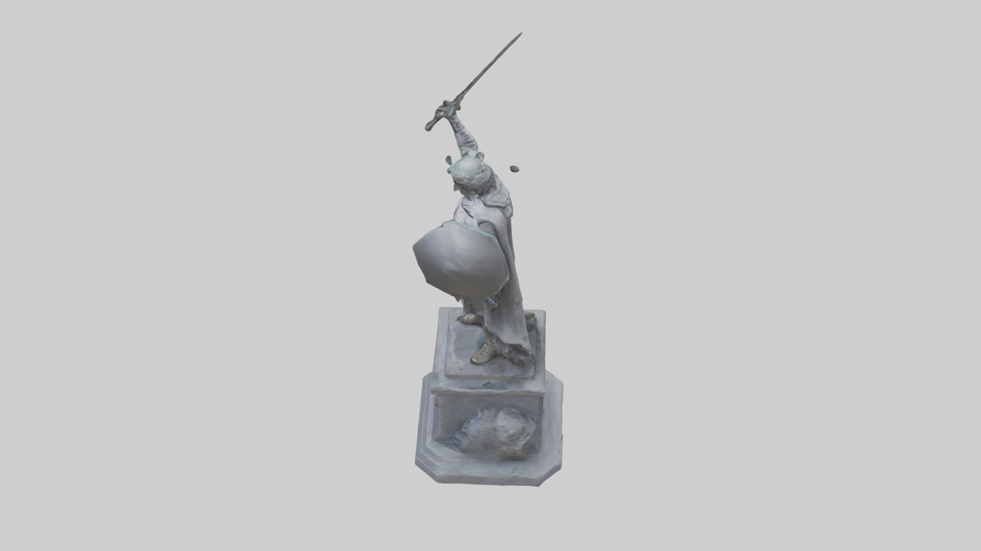 The Last Stand of the Hero Statue model Low-poly 3D model_17