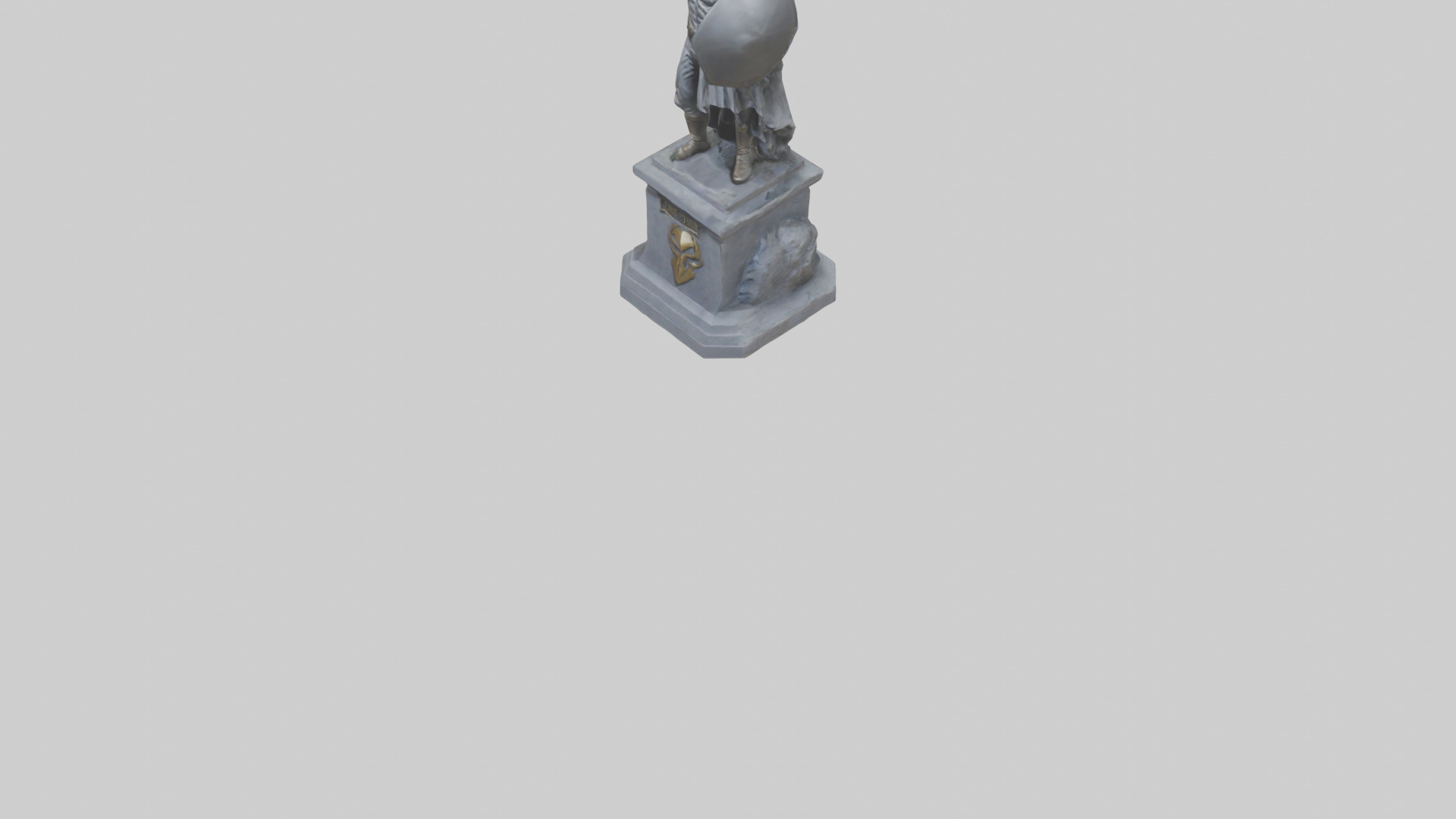 The Last Stand of the Hero Statue model Low-poly 3D model_5