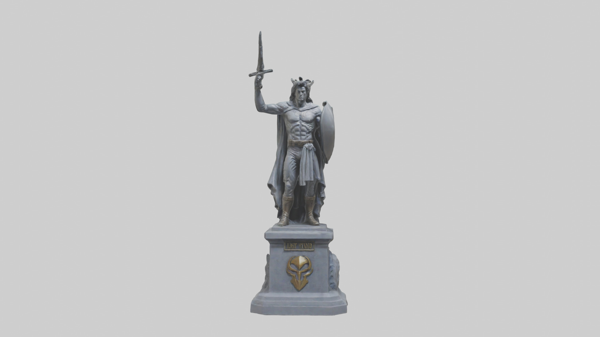 The Last Stand of the Hero Statue model Low-poly 3D model_9