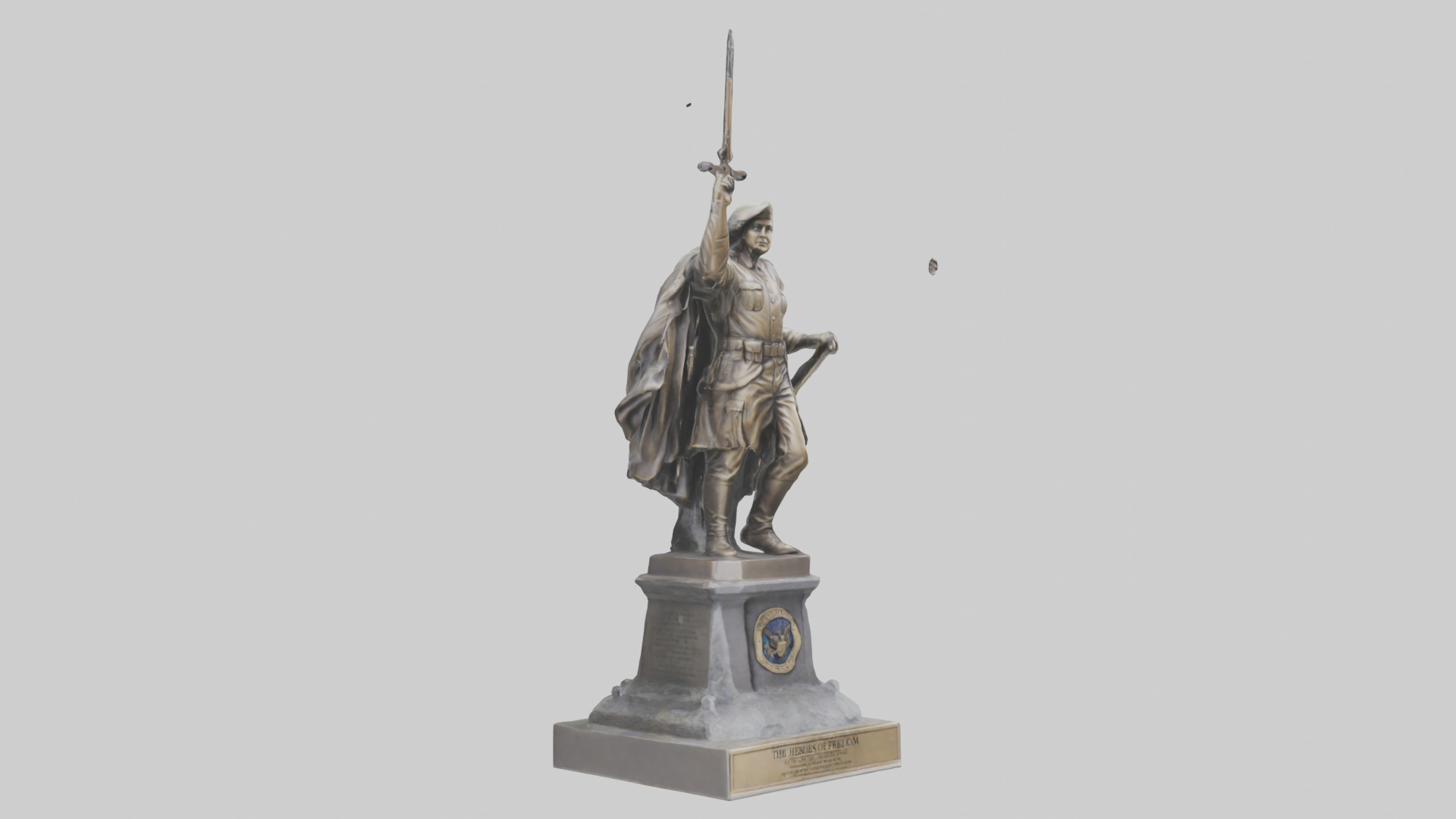The Heroes of Freedom statue model Low-poly 3D model_7