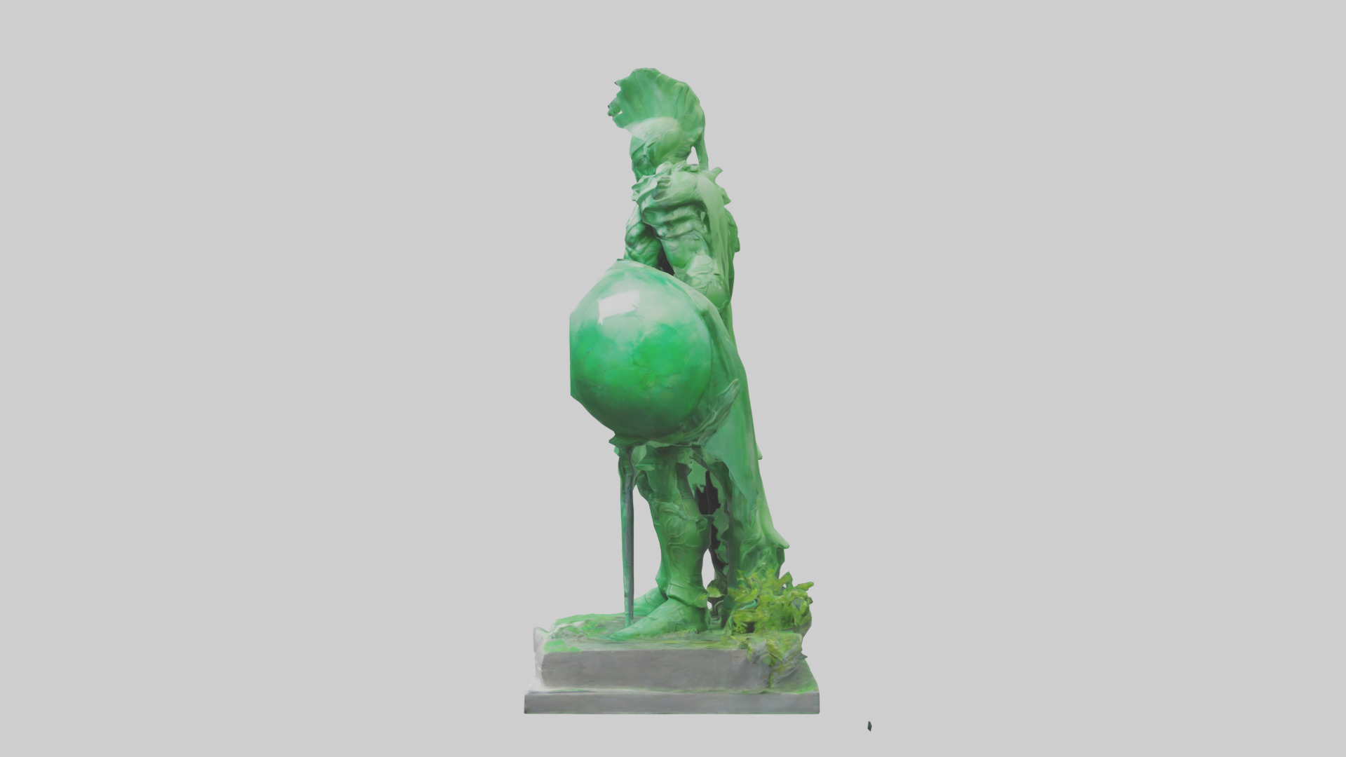 The Green Planet Protector Statue model Low-poly 3D model_12