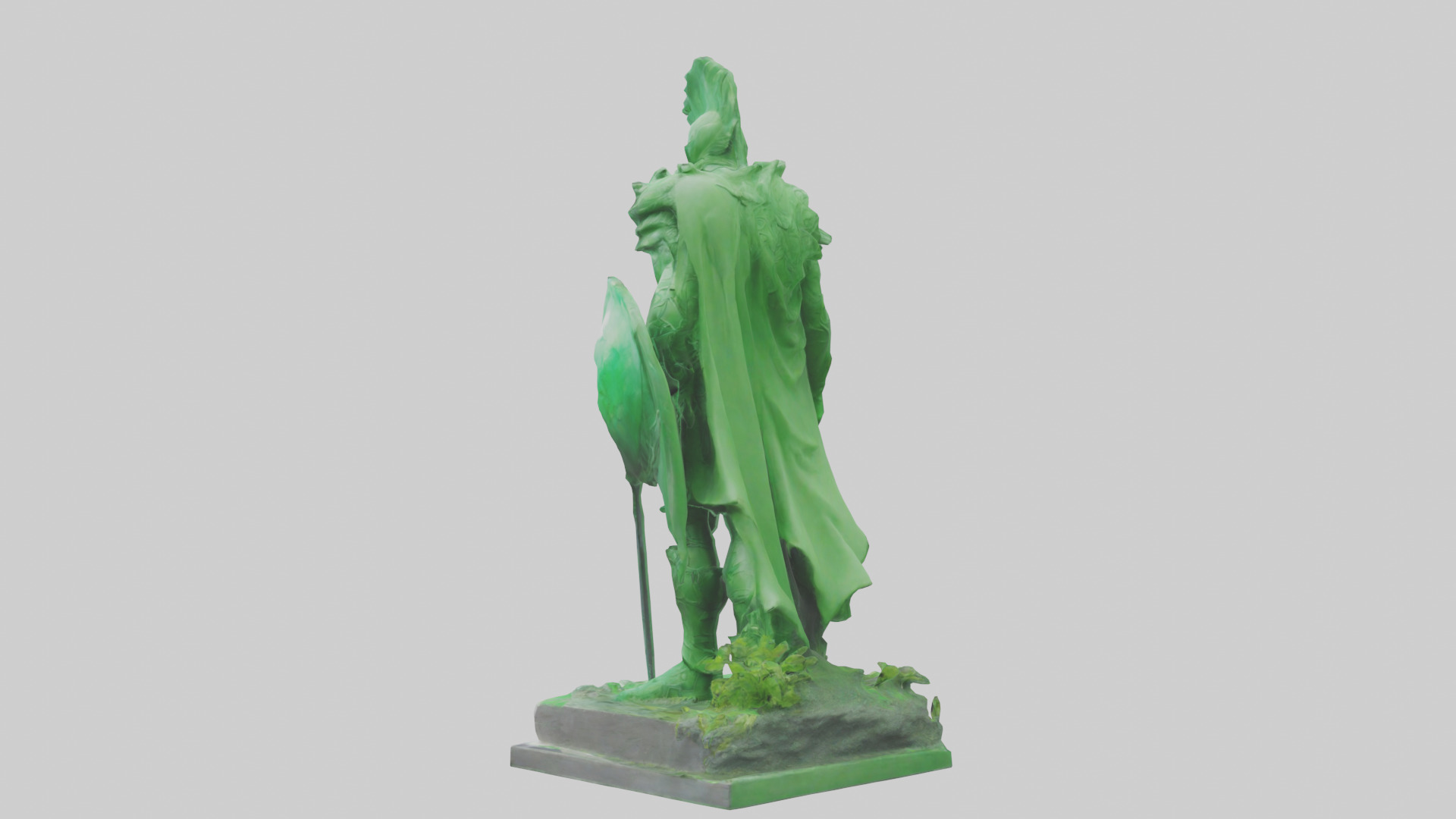 The Green Planet Protector Statue model Low-poly 3D model_1