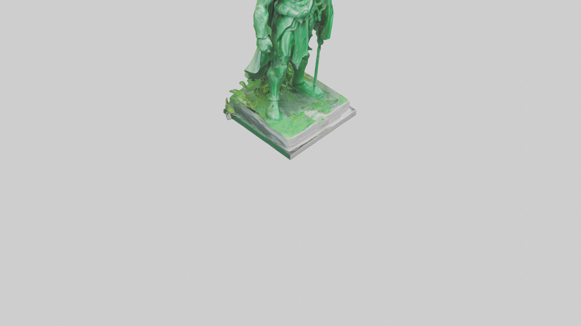 The Green Planet Protector Statue model Low-poly 3D model_6