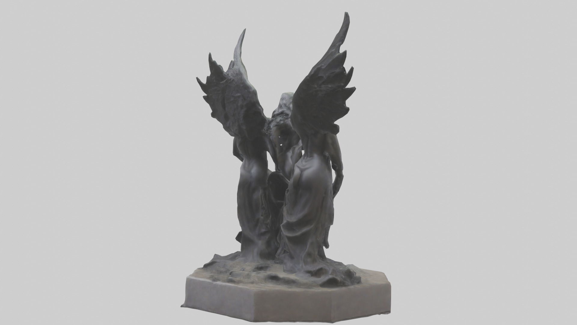 The Furies statue model Low-poly 3D model_2