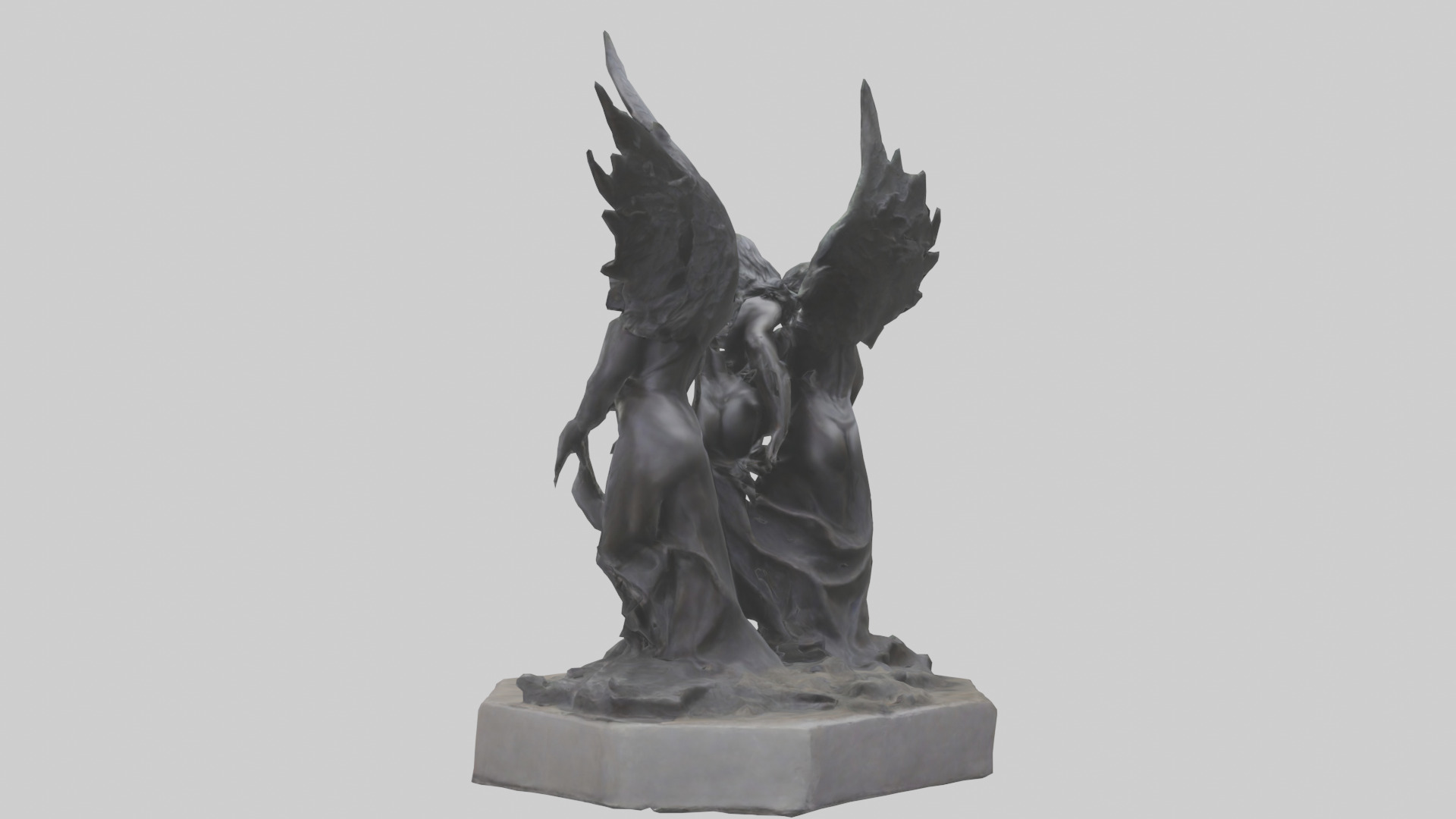 The Furies statue model Low-poly 3D model_1