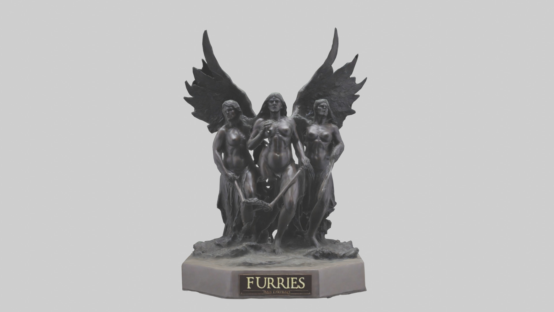 The Furies statue model Low-poly 3D model_9