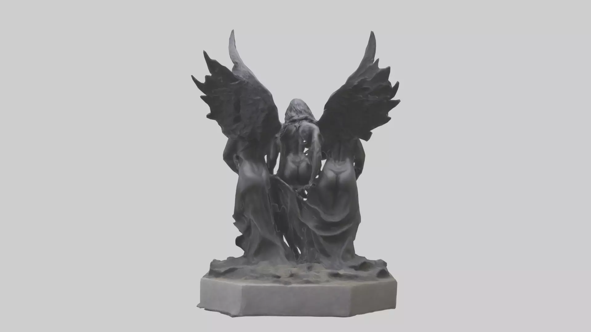 The Furies statue model Low-poly 3D model_0