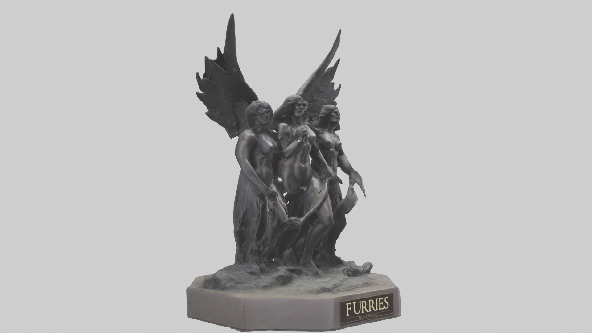 The Furies statue model Low-poly 3D model_11