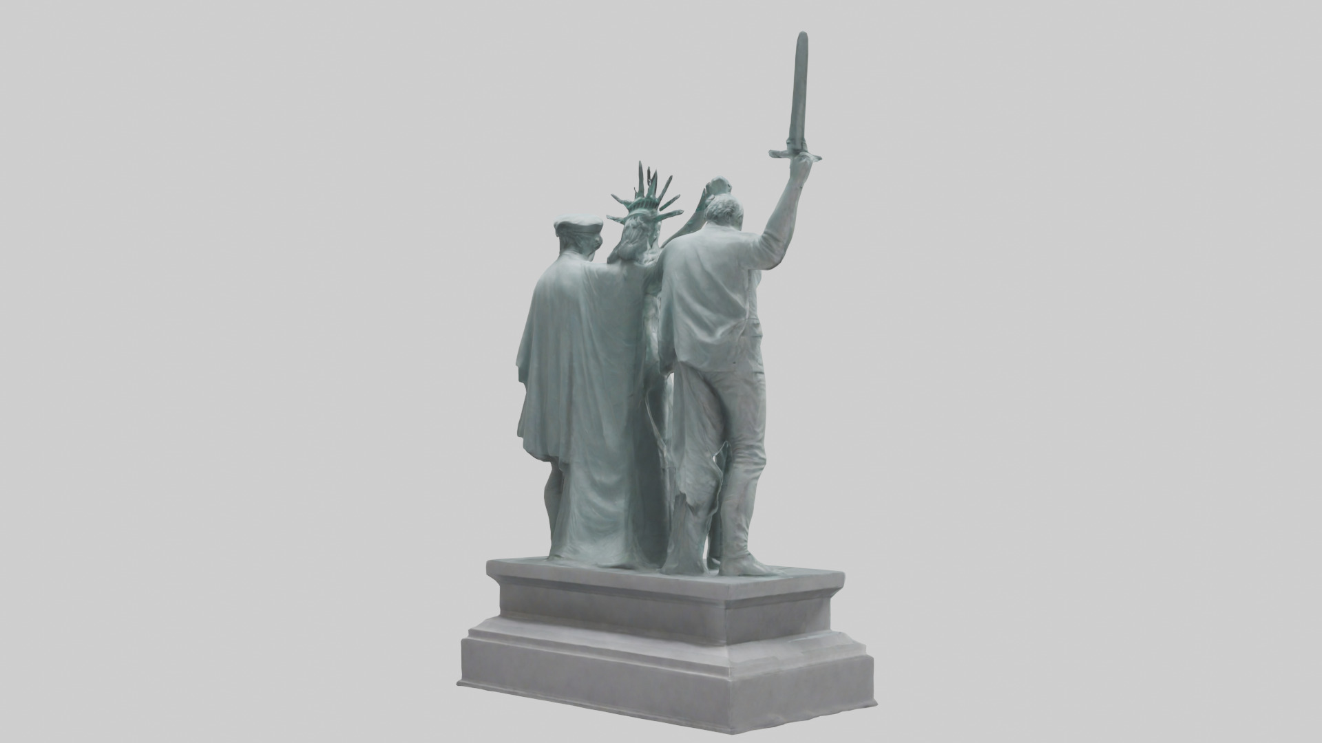 The Fighters for Liberty statue model Low-poly 3D model_2