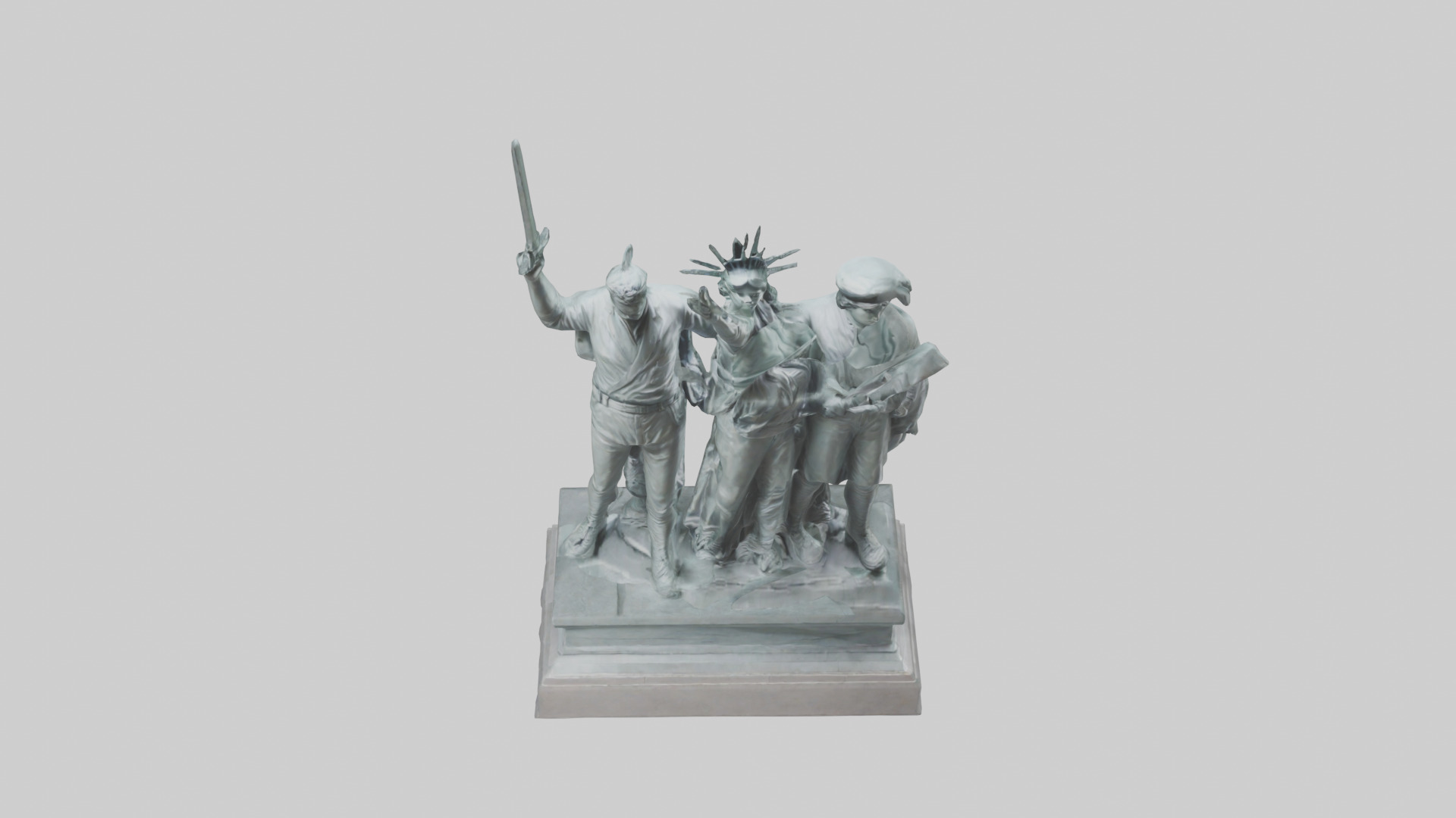 The Fighters for Liberty statue model Low-poly 3D model_16