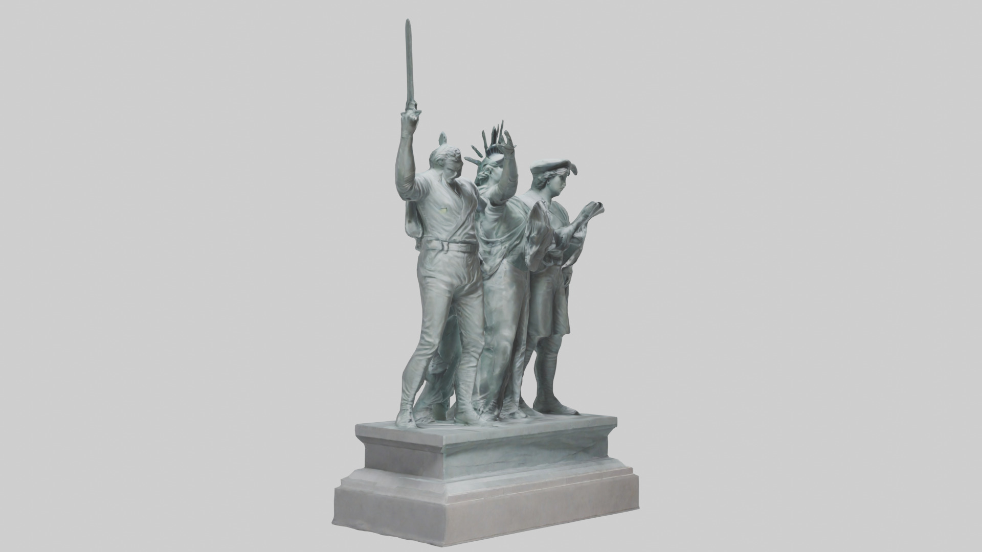 The Fighters for Liberty statue model Low-poly 3D model_11