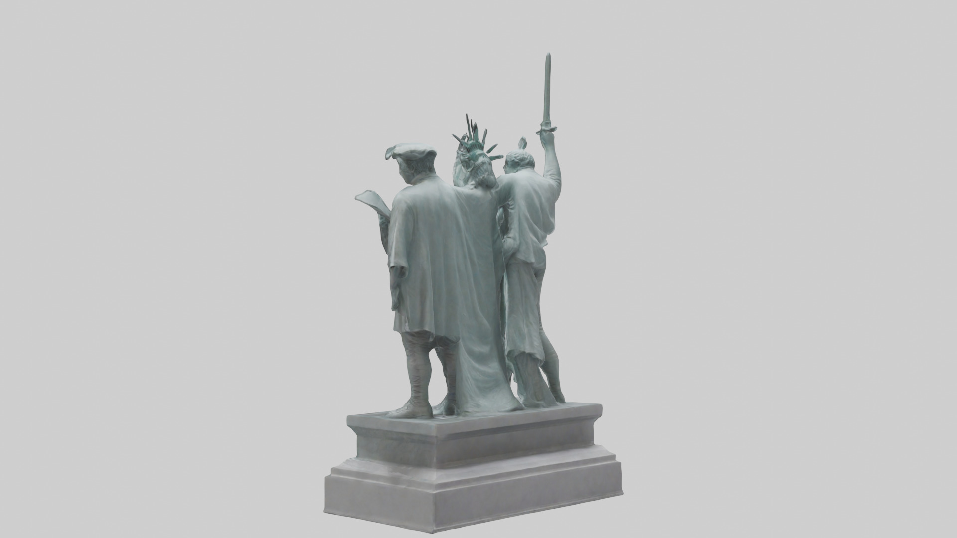The Fighters for Liberty statue model Low-poly 3D model_1