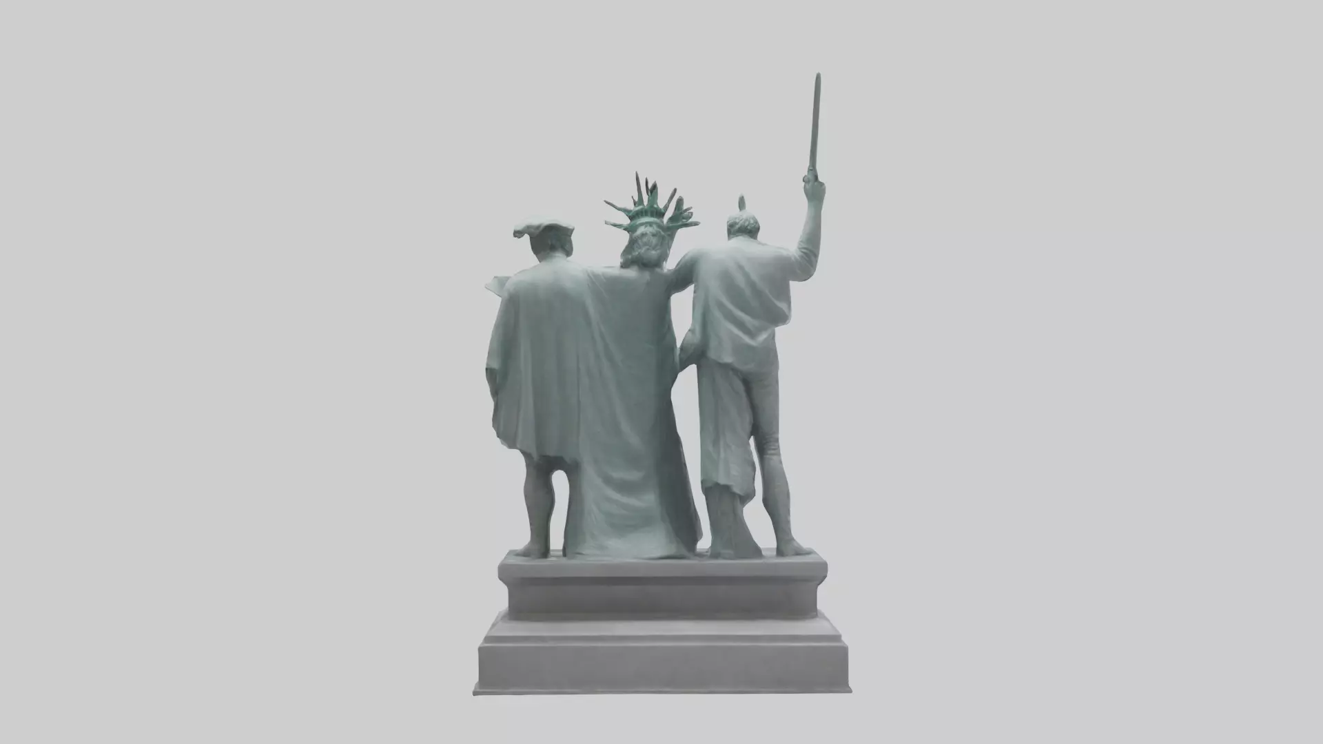 The Fighters for Liberty statue model Low-poly 3D model_0