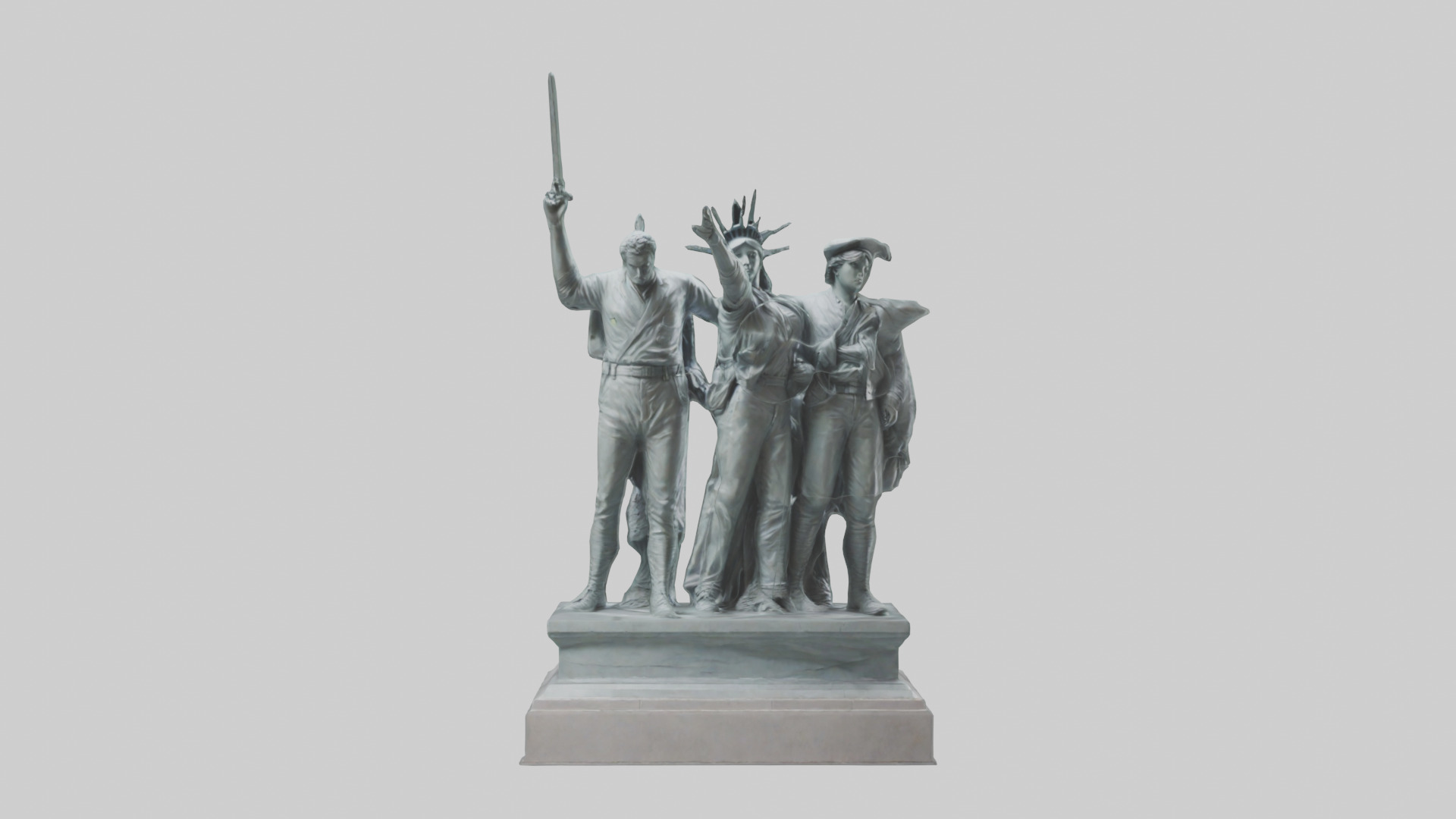 The Fighters for Liberty statue model Low-poly 3D model_9