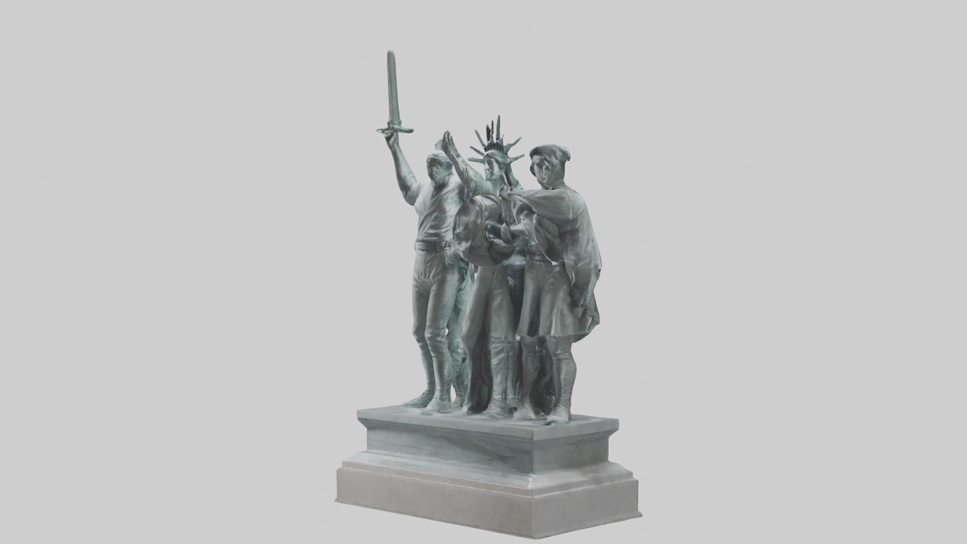 The Fighters for Liberty statue model Low-poly 3D model_8