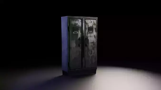 Rusty Metal Locker Low-poly 3D model