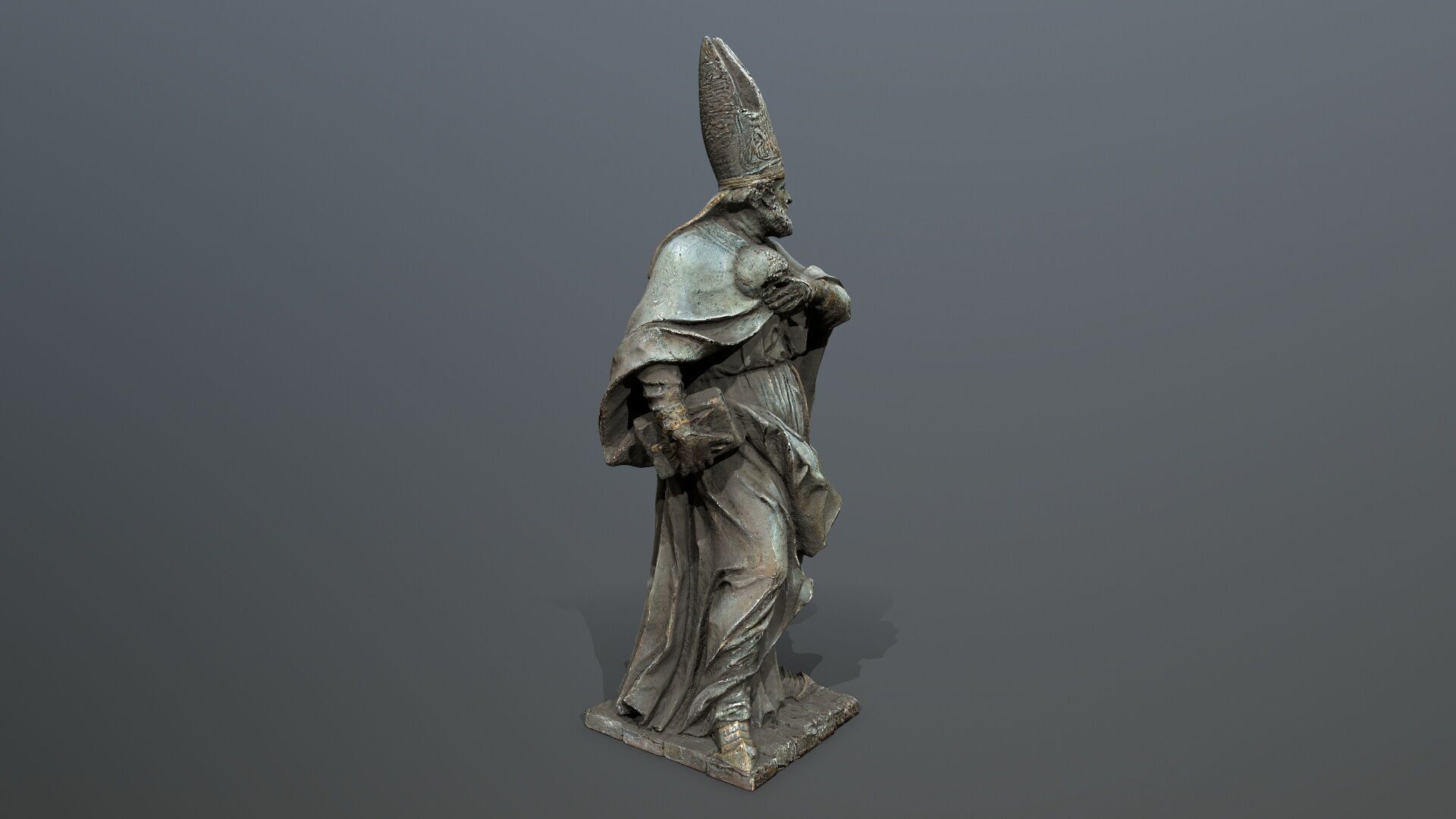 Man Statue Low-poly 3D model_7