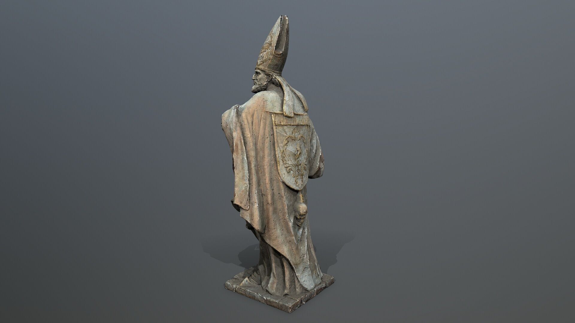 Man Statue Low-poly 3D model_4