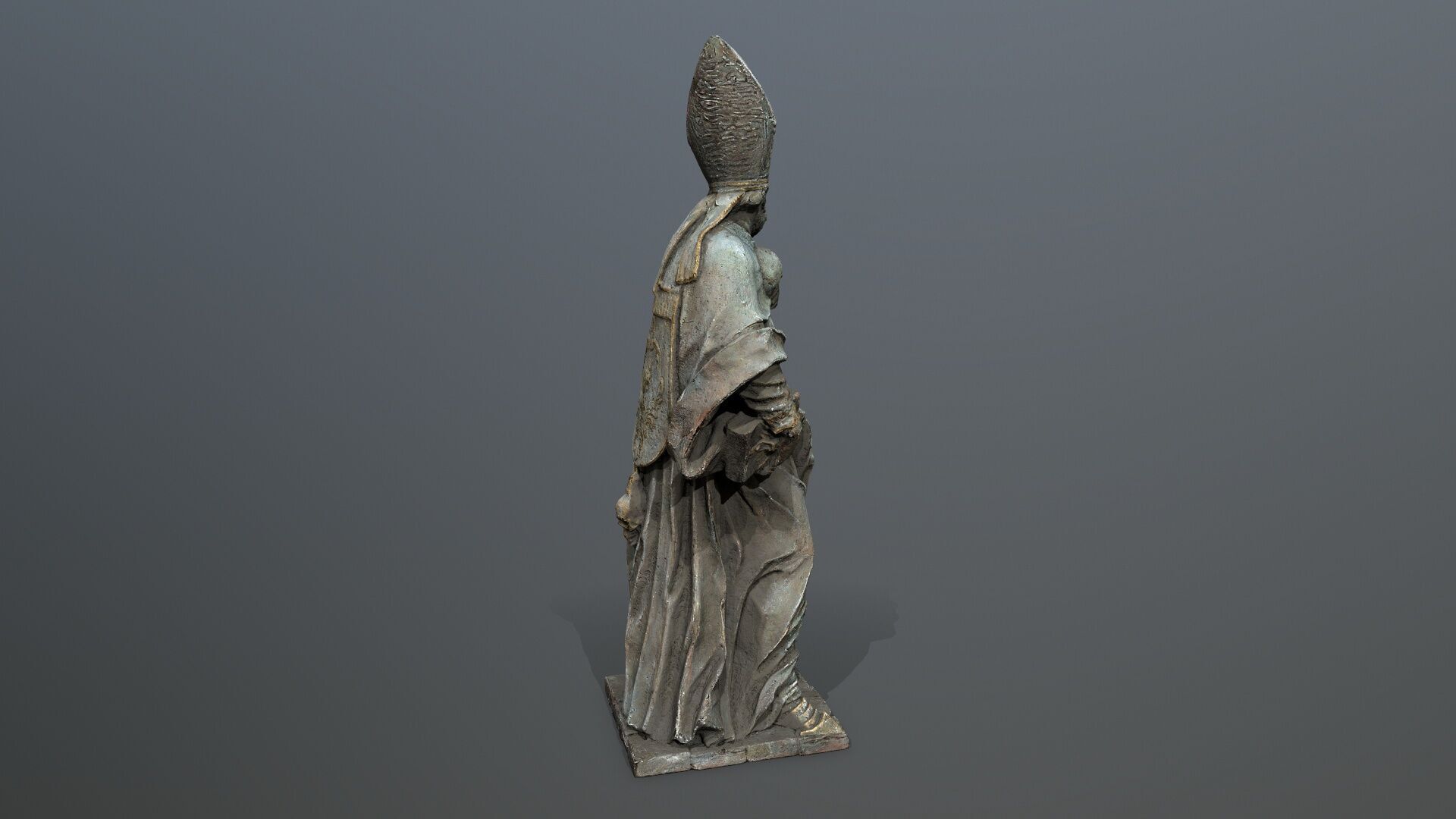 Man Statue Low-poly 3D model_6