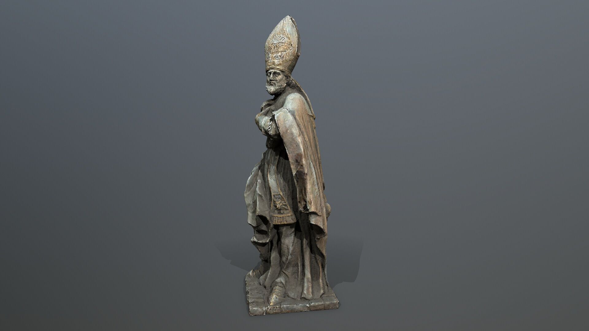 Man Statue Low-poly 3D model_3