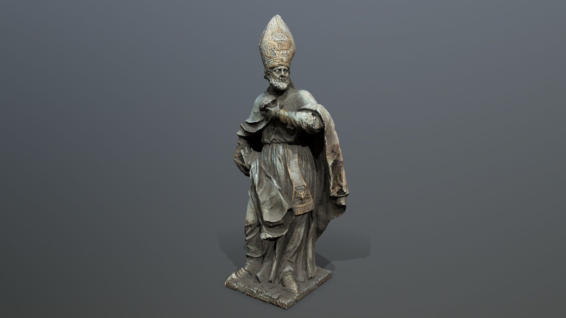 Man Statue Low-poly 3D model_2