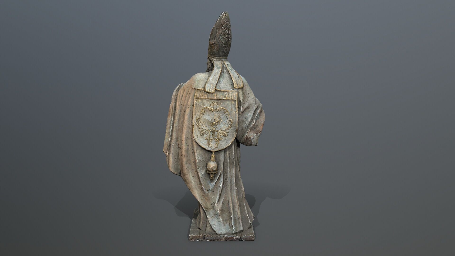 Man Statue Low-poly 3D model_5