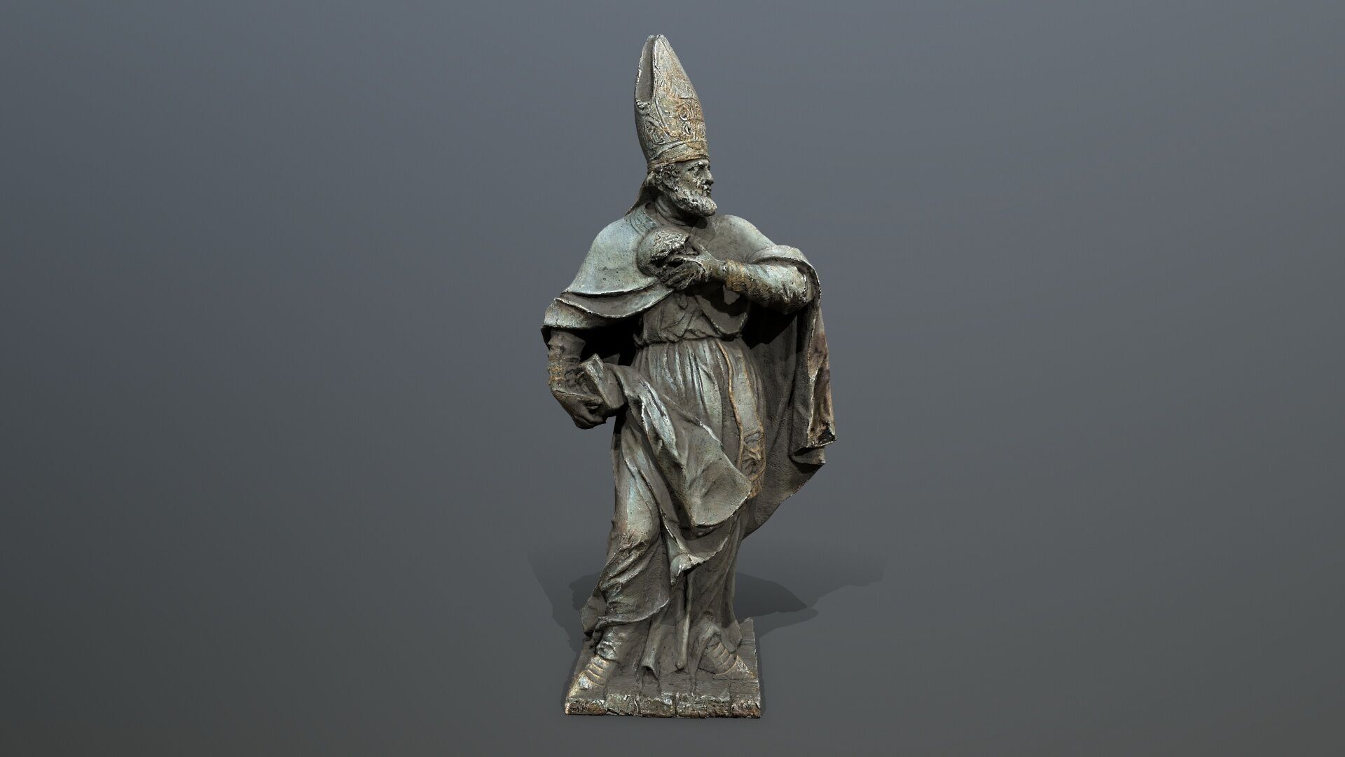 Man Statue Low-poly 3D model_8