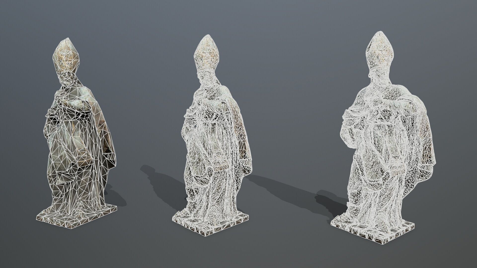 Man Statue Low-poly 3D model_11