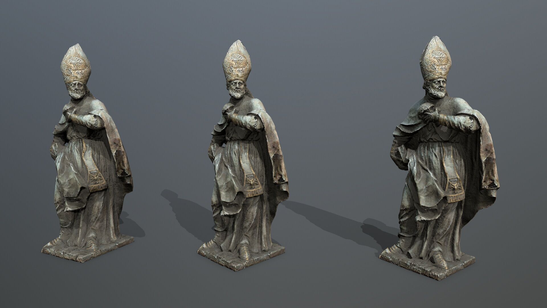 Man Statue Low-poly 3D model_10