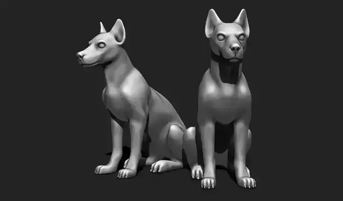 Realistic Dog STL File for 3D Printing - High-Quality Dog STL  3D print model