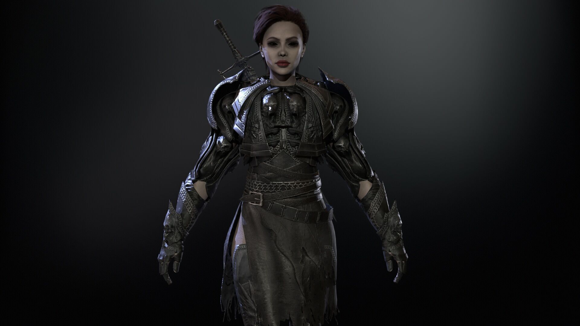 KnightGirl2 Low-poly 3D model_23