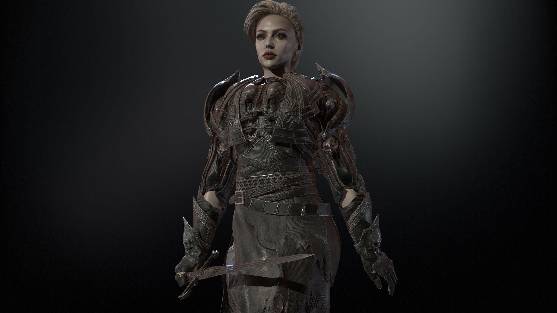 KnightGirl2 Low-poly 3D model_33