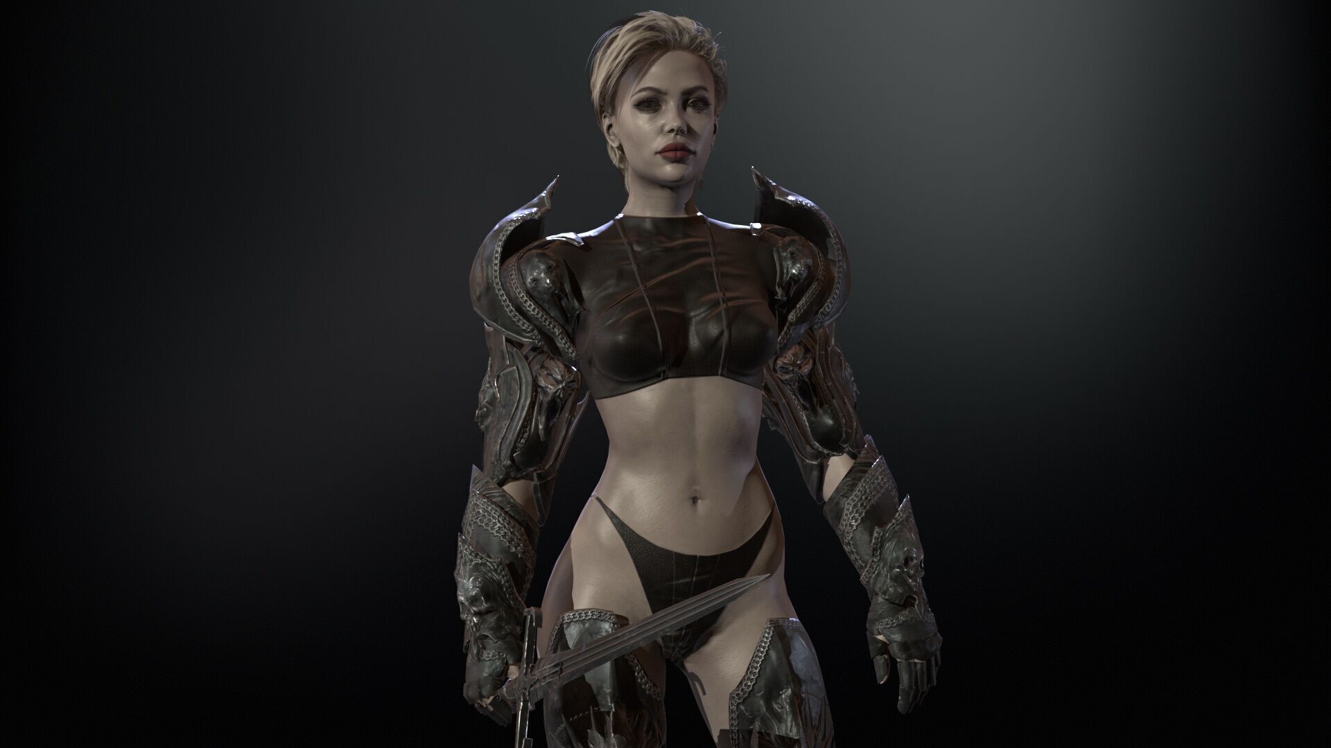 KnightGirl2 Low-poly 3D model_30