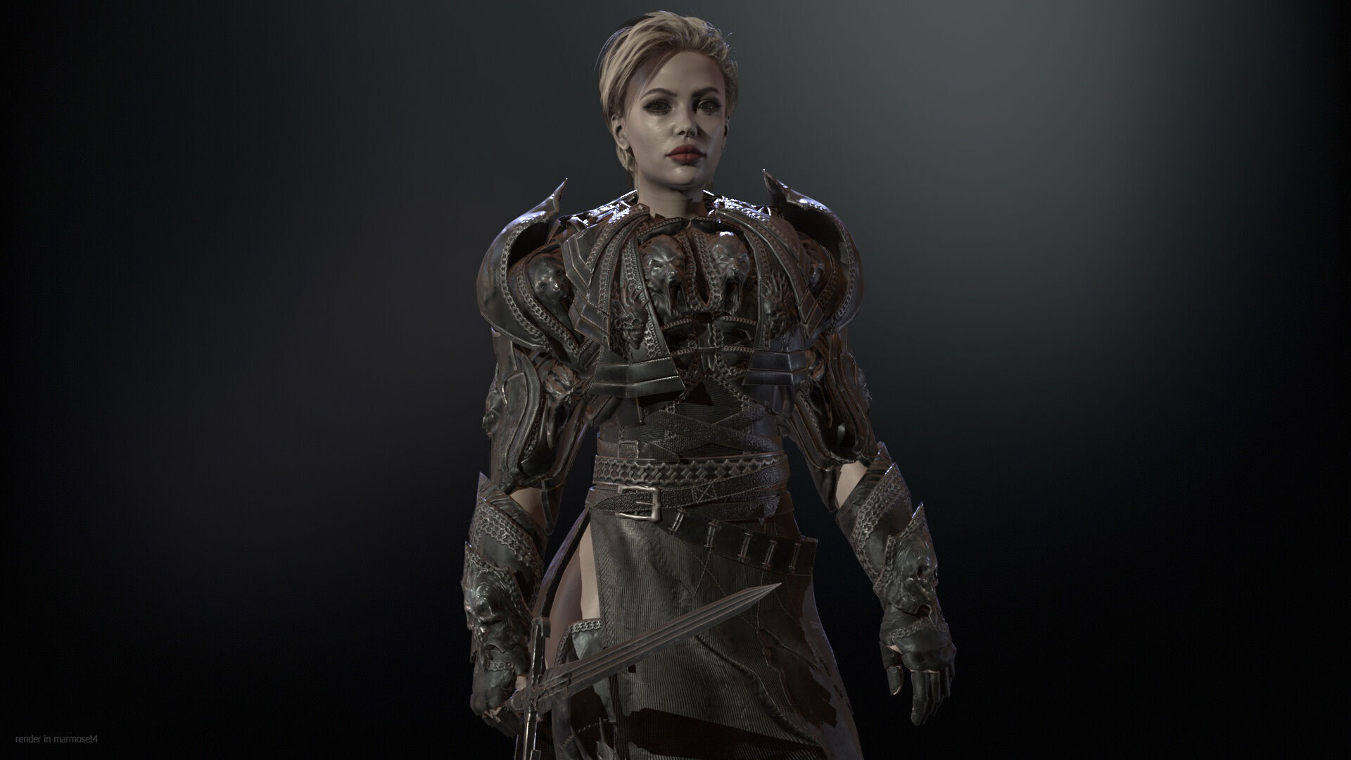 KnightGirl2 Low-poly 3D model_2