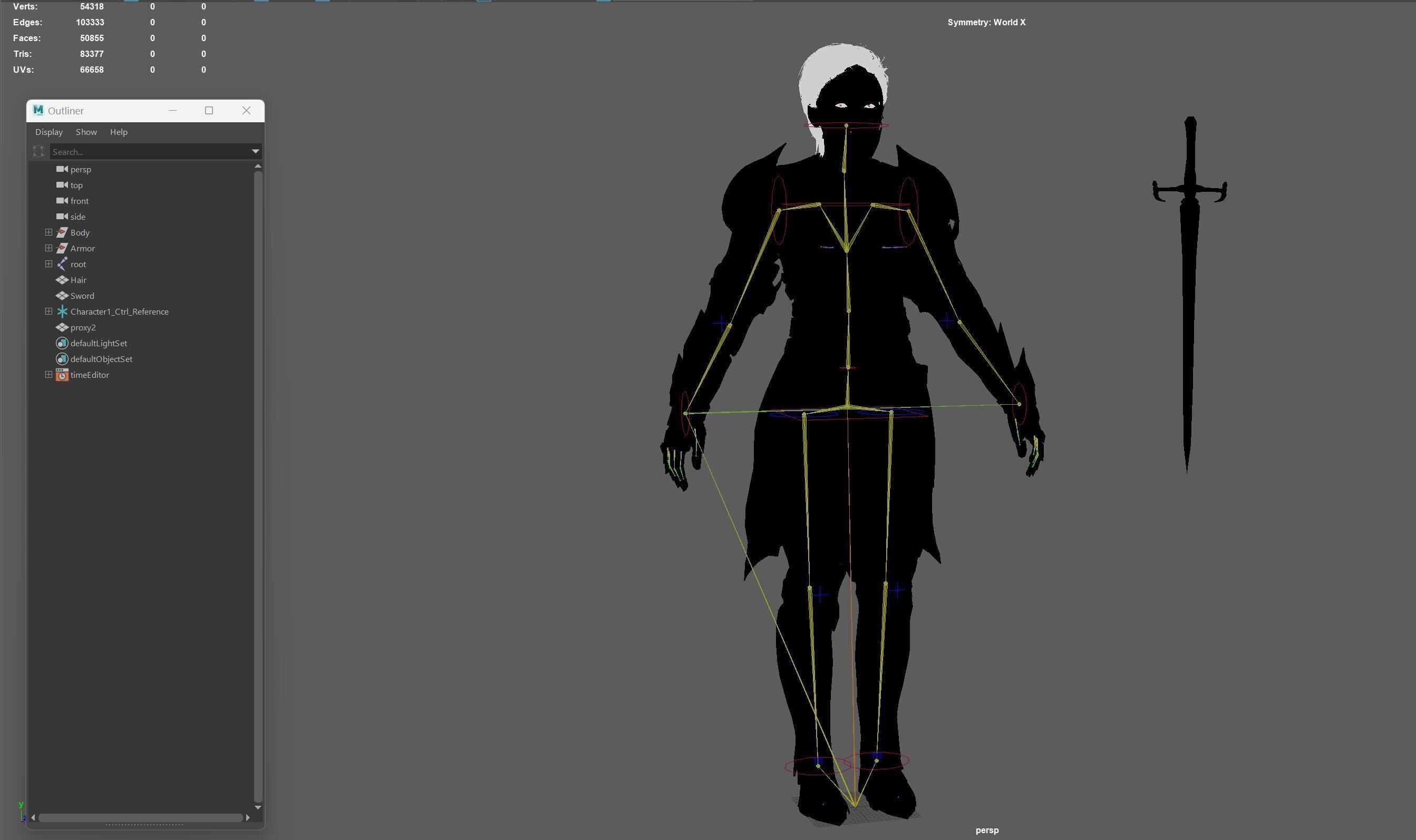 KnightGirl2 Low-poly 3D model_40