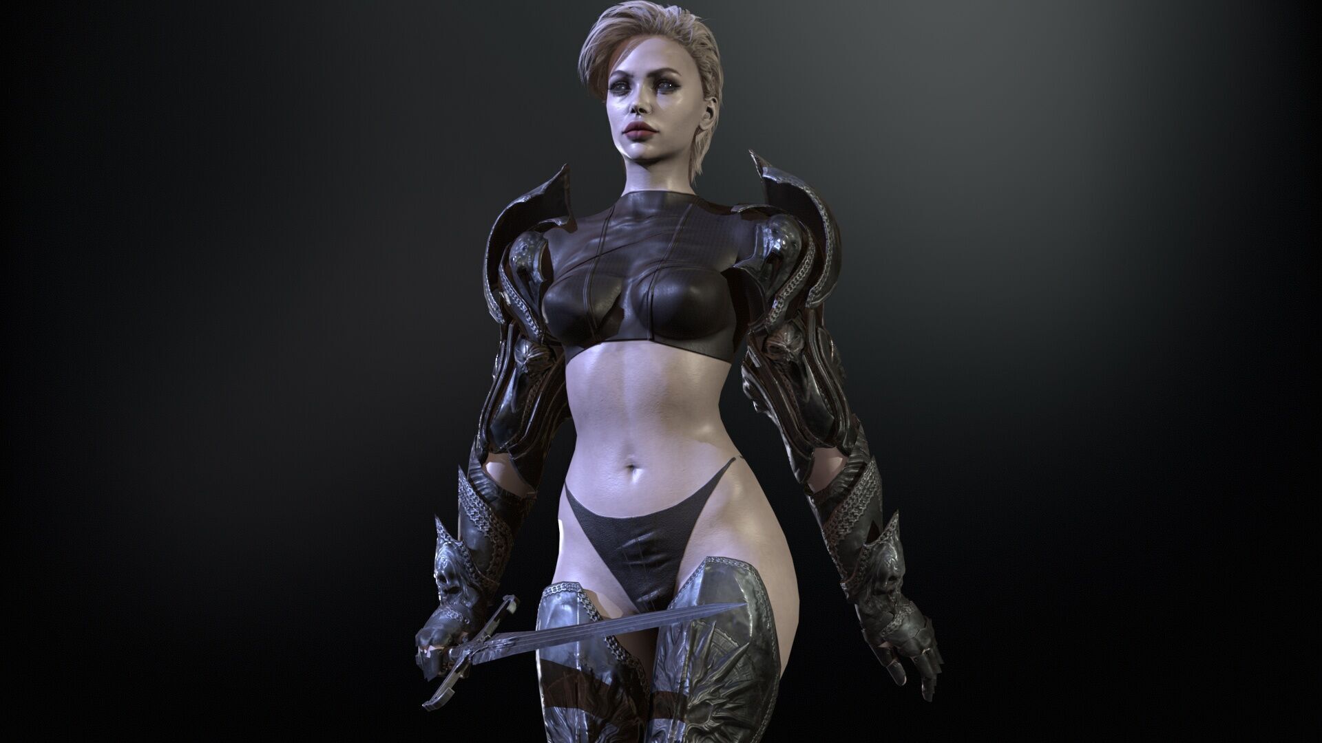 KnightGirl2 Low-poly 3D model_32